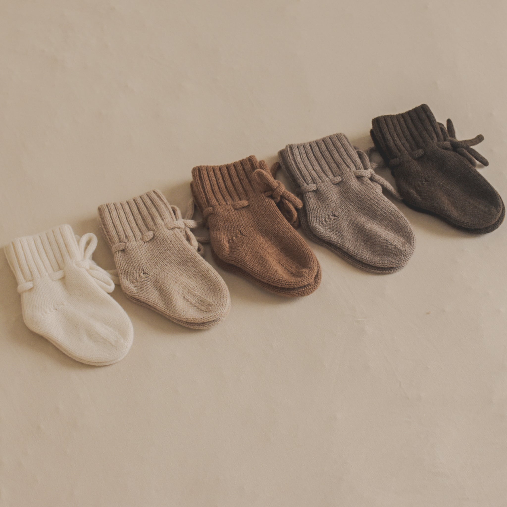 Chaussons laine mérinos marron clair