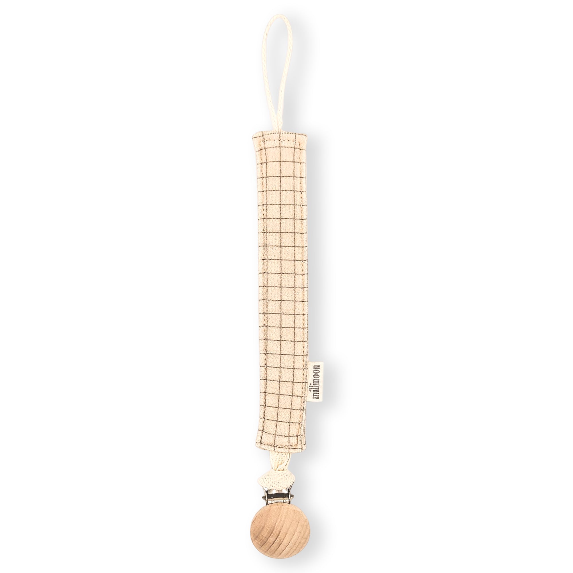 Attache tétine maille coton bio petit carreau