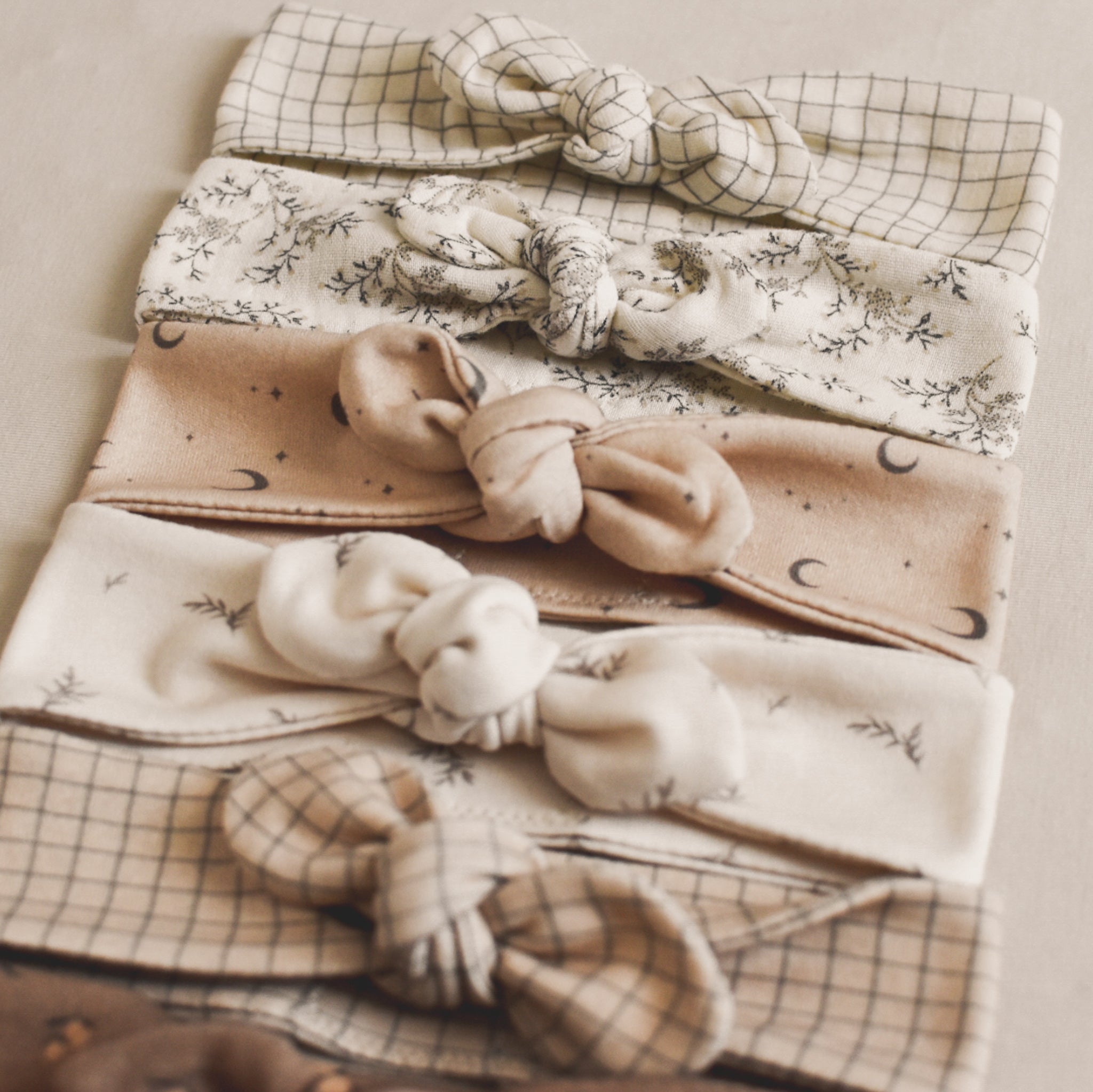 Bandeau maille coton bio lune beige