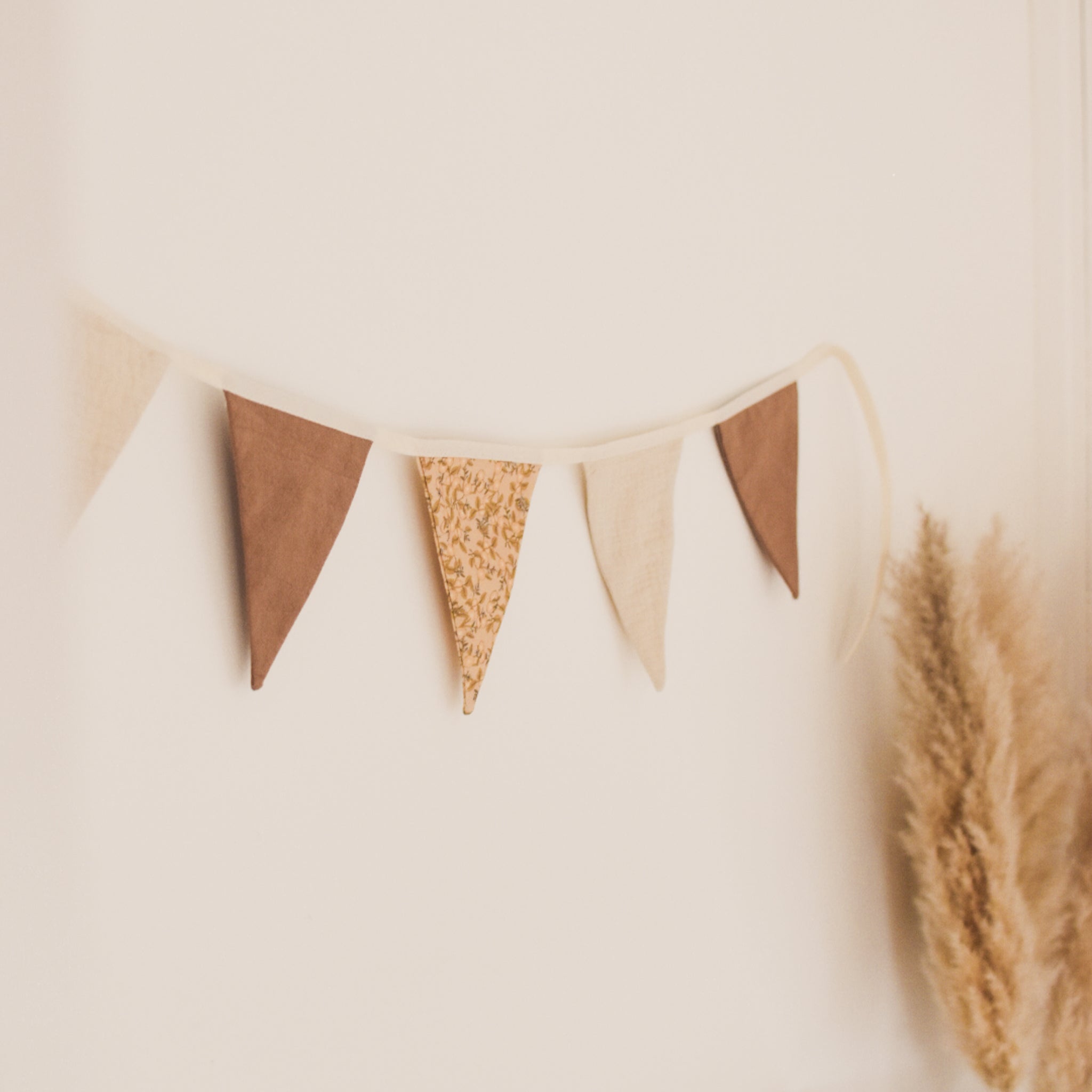 Guirlande Fanions En Coton Tons Bruns - Longueur 2,55m, 10 Fanions, Décoration Chambre Bébé, Mariage, Fête - 9